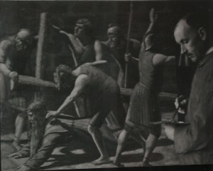 Frans Hertoghs schildert kruisweg 1